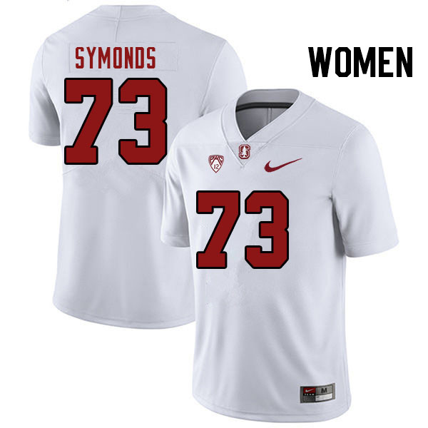 Women #73 Charlie Symonds Stanford Cardinal College Football Jerseys Stitched Sale-White - Click Image to Close